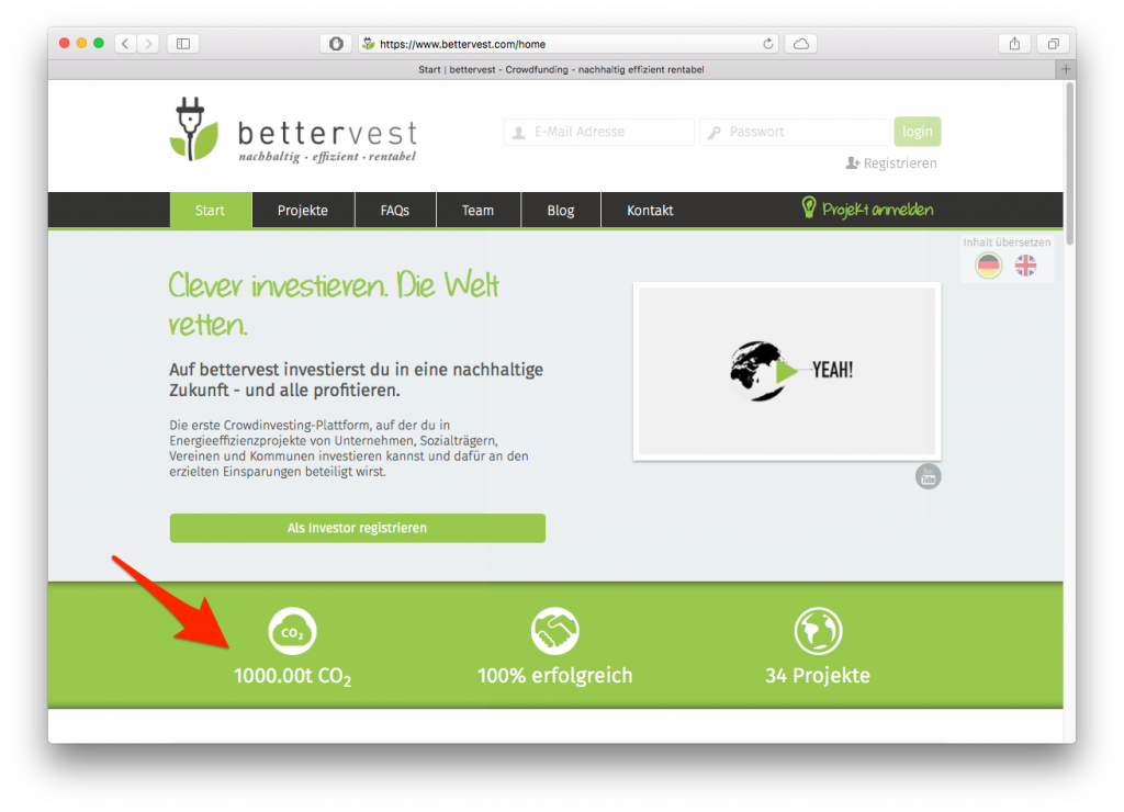 Screenshot von bettervest.com am 24. Januar 2016